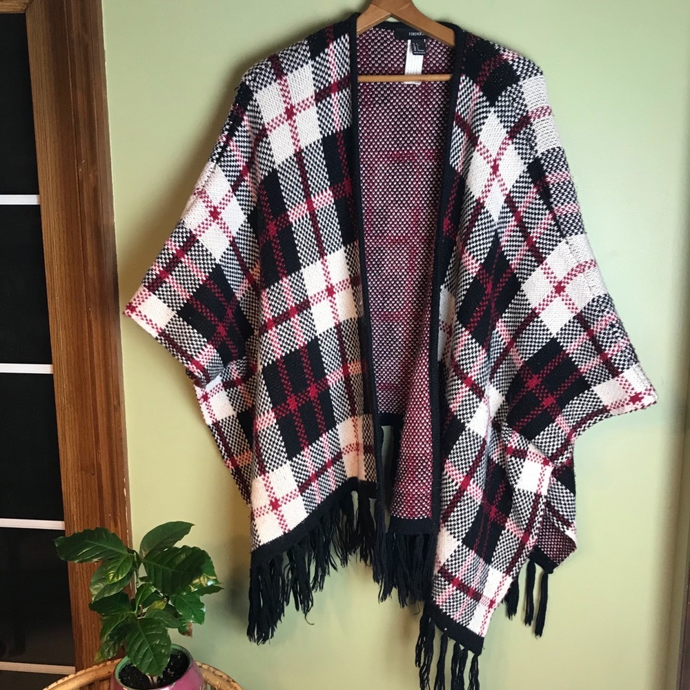 Plaid Cozy Blanket Cardigan Oversized Forever 21